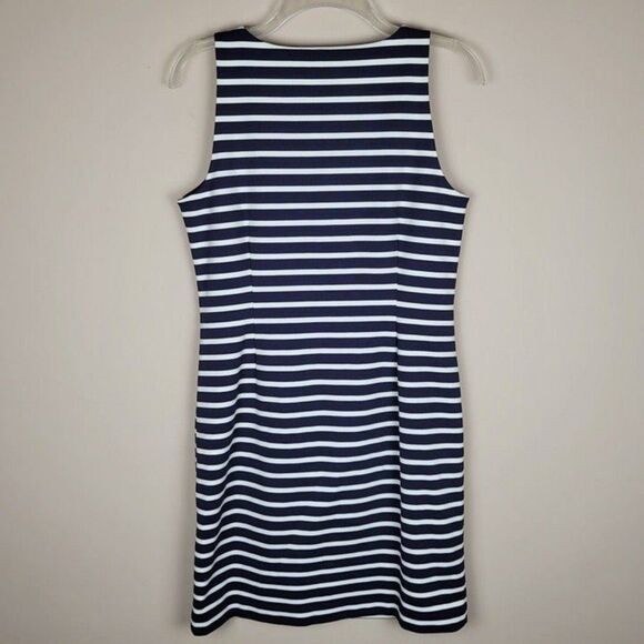 Michael Kors Striped Nautical Navy White Sleeveless Sheath Dress Size M - Picture 4 of 12